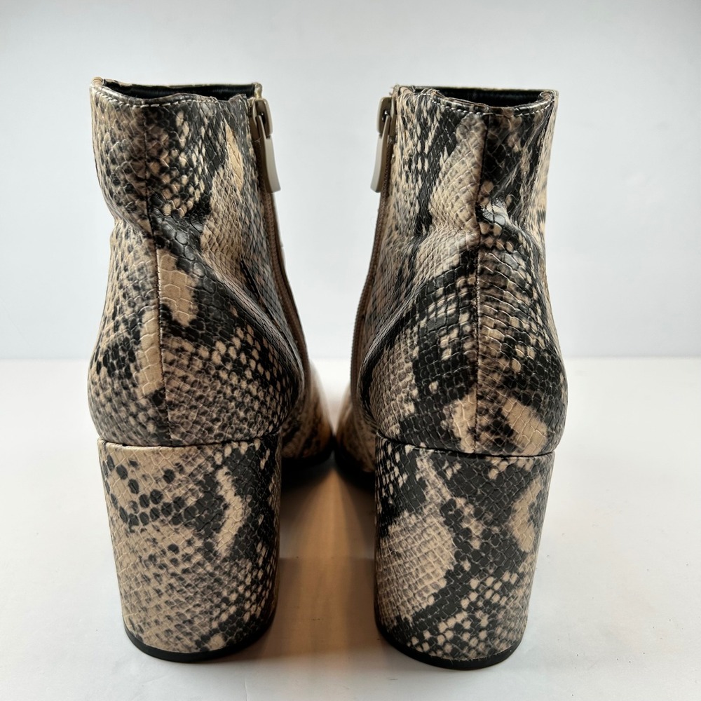 Torrid Womens Black Tan Snake Print Block Heel Ankle Boots Size 8W - Picture 4 of 10